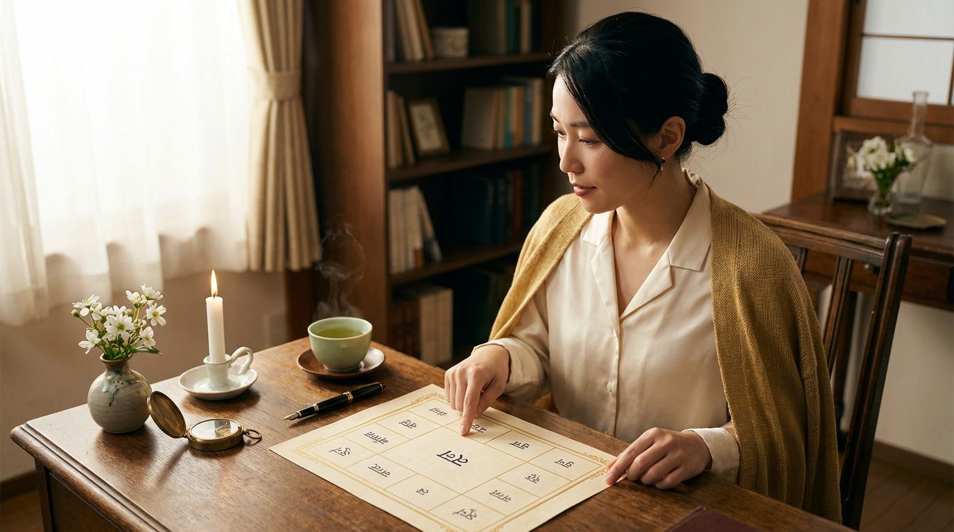 南インド式ホロスコープを読む占星術師